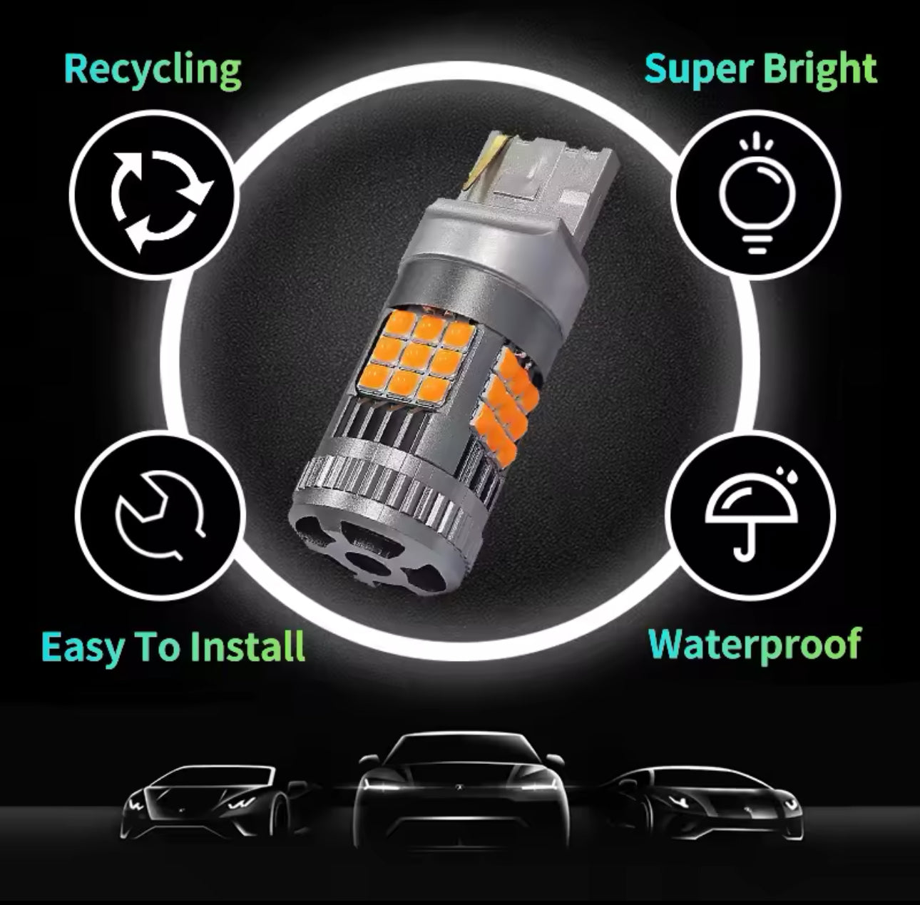 New Canbus Bright Led Indicator Bulbs - 2Pcs