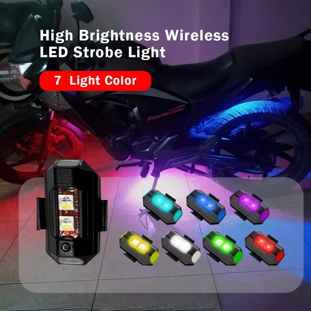 7 Colors Aircraft Strobe Lights, Mini Portable Flashers, Pack of 2