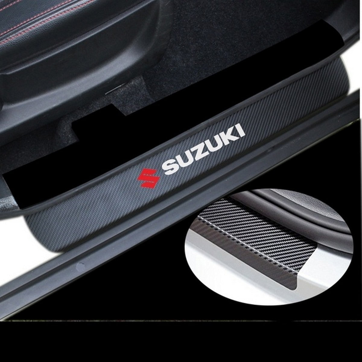 Carbon Fiber Car Door Threshold Anti-Scratch Sticker - 4Pcs