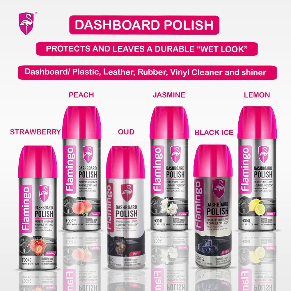 Flamingo 450ml Car Dashboard, Leather and Tyre Spray Polish