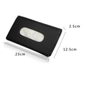 Premium Sun Visor PU Leather Car Tissue Box Holder